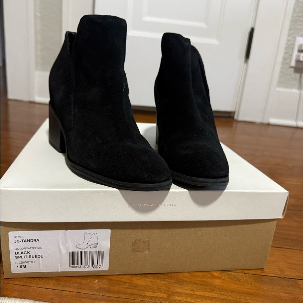 Jessica Simpson Black Suede Ankle Booties